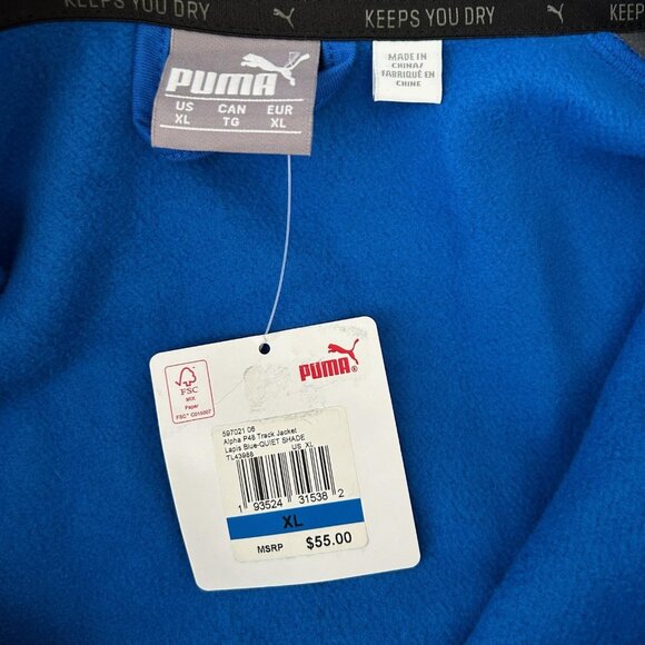 Puma Track Jacket Mens XL Blue Gray Alpha P48 Full Zip Pockets Logo 587021-08 - Picture 7 of 10